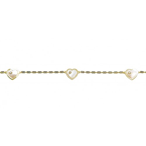  Gold bracelet-pendant nacre de perle  7,25" AR60-36